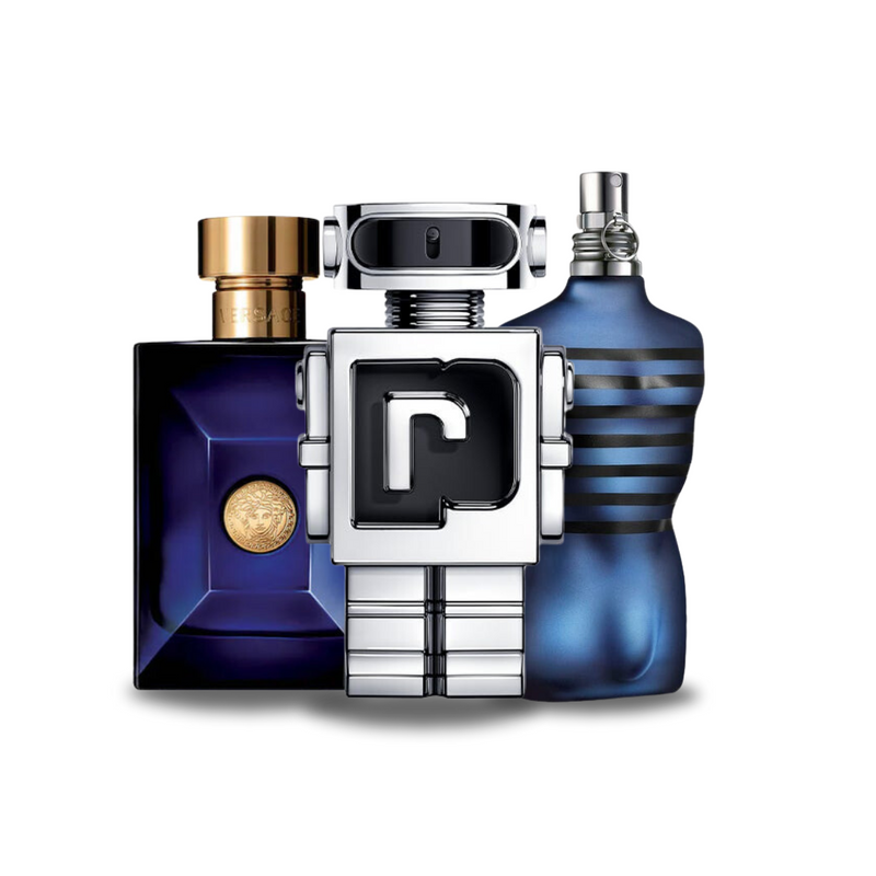 Zestaw 3 perfum | Versace DYLAN BLUE, Paco Rabanne PHANTOM, Jean Paul Gaultier ULTRA MALE 100 ml