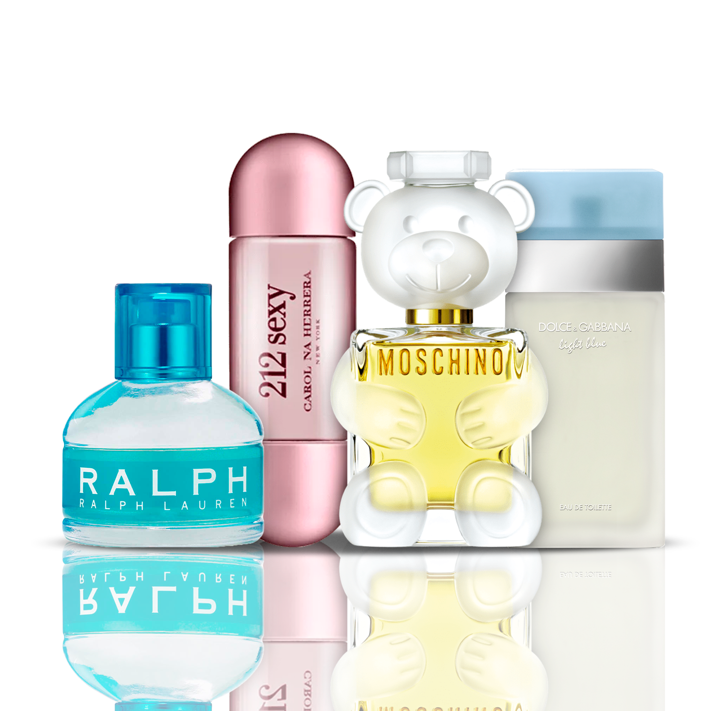 Zestaw 4 perfum | 212 Sexy + Light Blue + Moschino Toy 2 + Ralph Lauren 100 ml