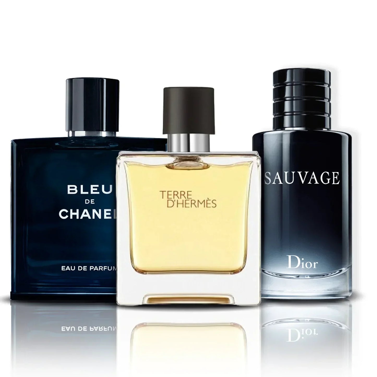 Zestaw 3 perfum | Bleu de Chanel, Terre D'Hermes i Sauvage (100 ml)