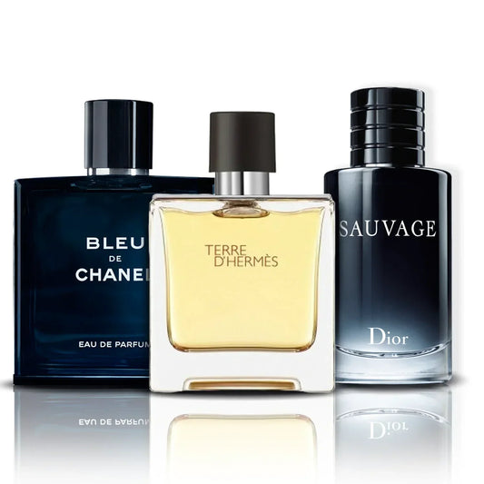 Zestaw 3 perfum | Bleu de Chanel, Terre D'Hermes i Sauvage (100 ml)