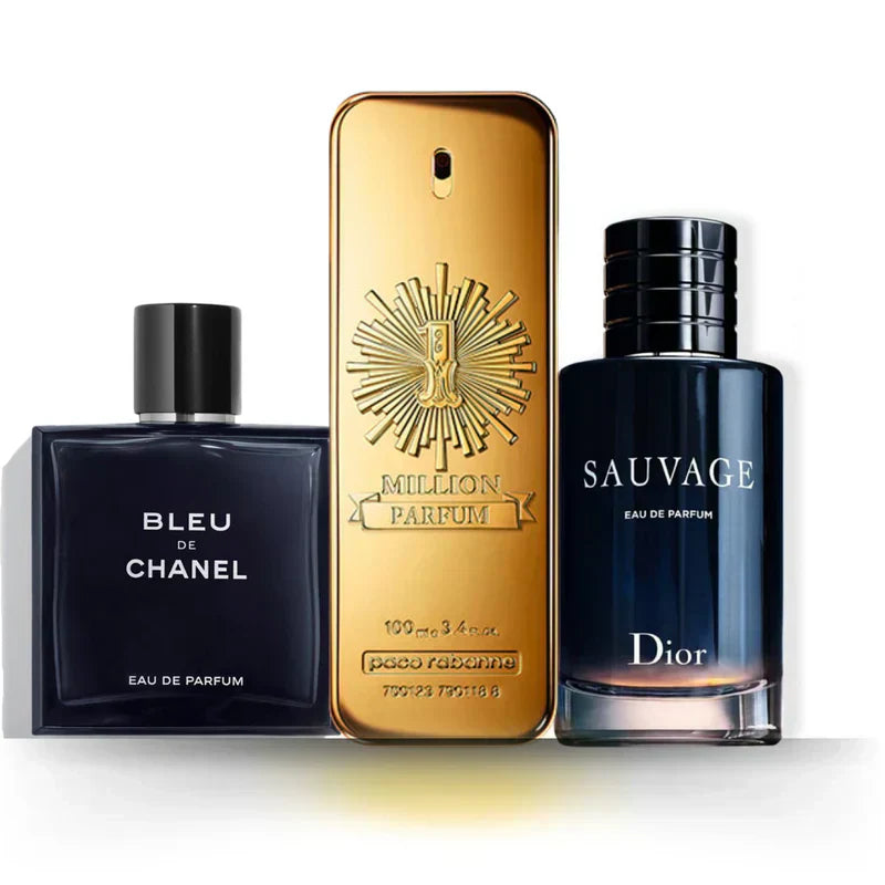 Zestaw 3 perfum | Bleu de Chanel + Sauvage + One Million 100 ml