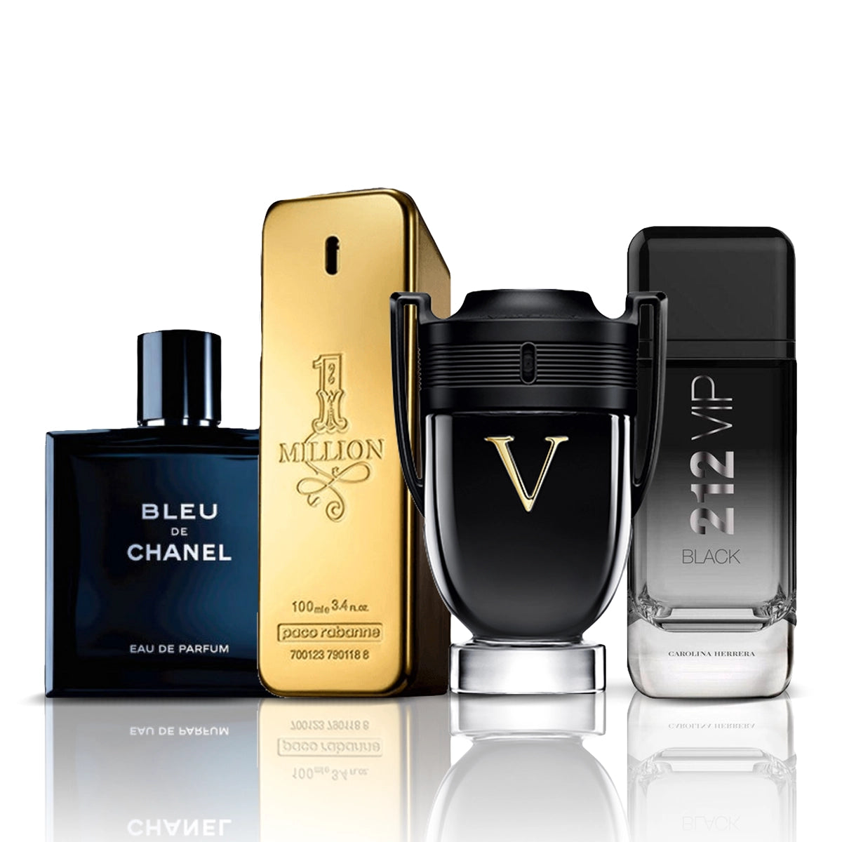 Zestaw 4 perfum | Bleu de Chanel + One Million + Invictus Victory + 212 VIP Black 100 ml