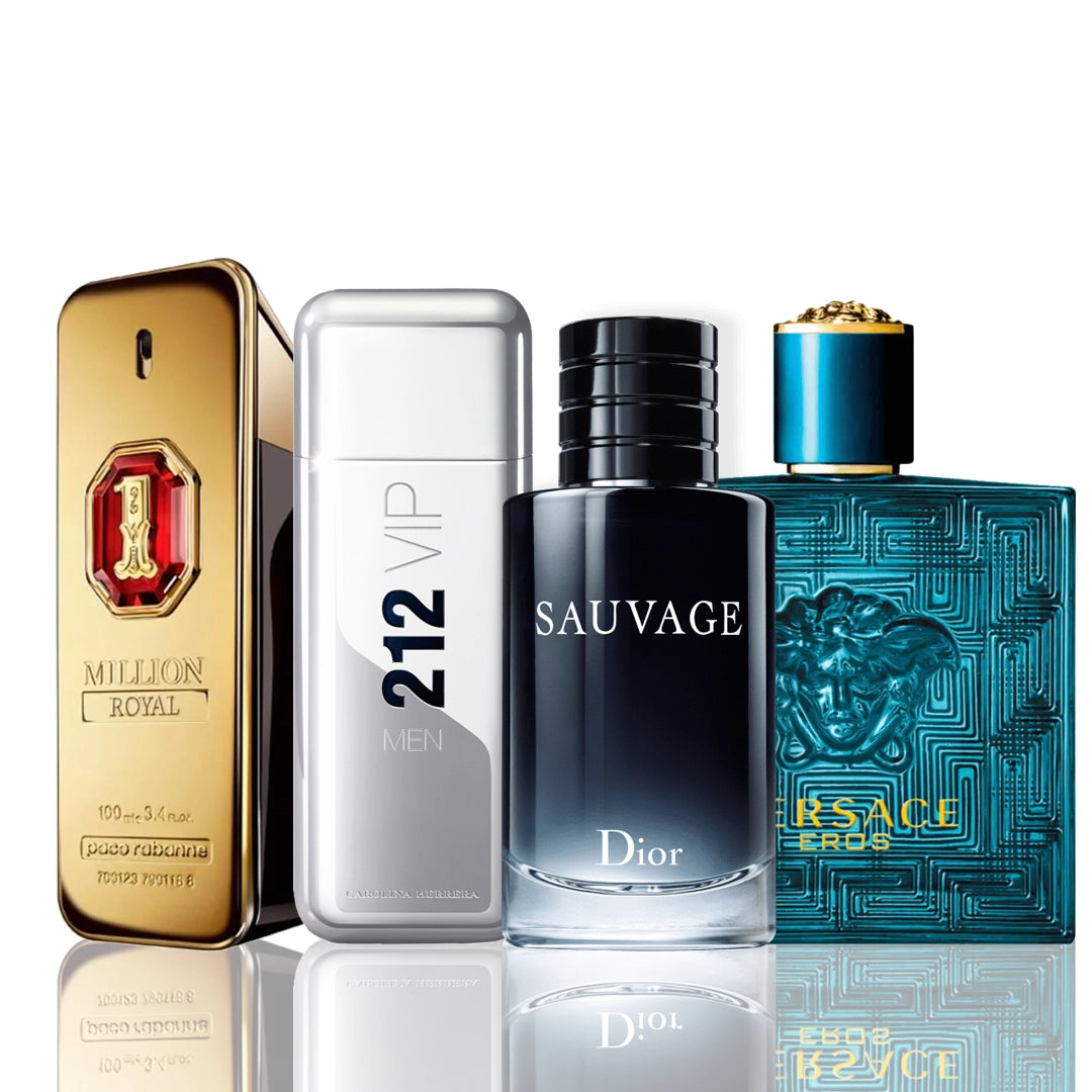 Zestaw 4 perfum | One Million Royal + 212 VIP Men + Sauvage Dior + Versace Eros 100 ml