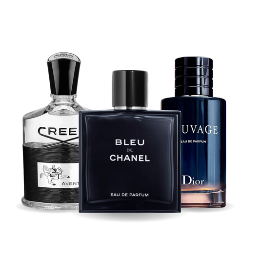 Zestaw 3 perfum | Creed AVENTUS, BLEU DE CHANEL, Dior SAUVAGE 100 ml