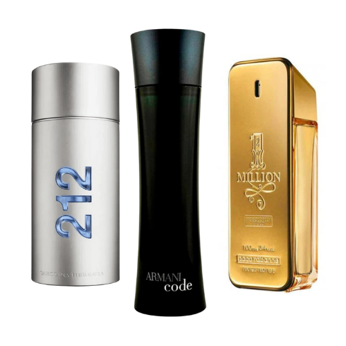 Zestaw 3 perfum | 212 Men NYC, Paco Rabanne One Million, Armani Code Homme 100 ml