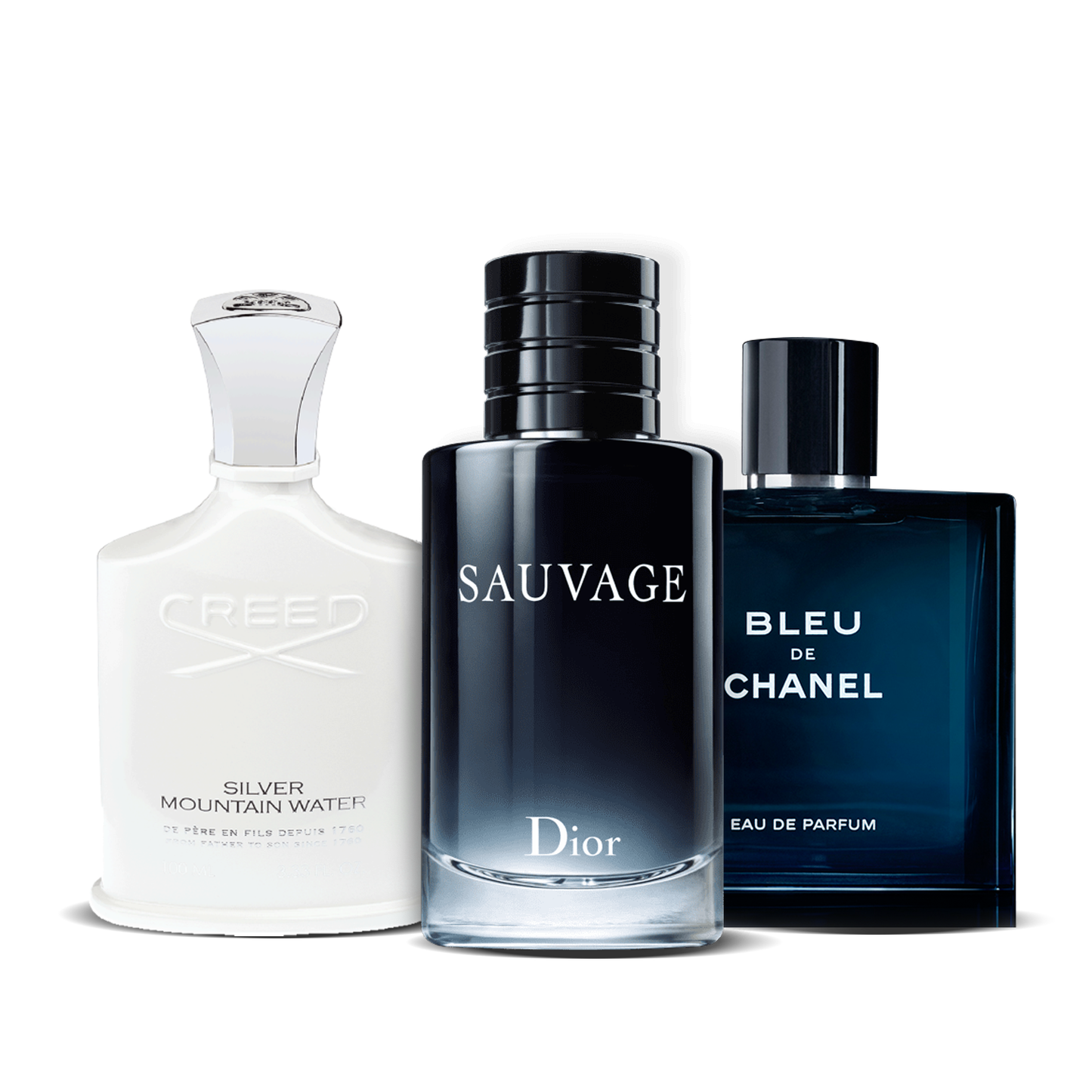 Zestaw 3 perfum | Creed Silver + Sauvage Dior + Bleu de Chanel 100 ml