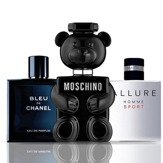 Zestaw 3 perfum | Moschino Toy Boy + Bleu de Chanel + Allure Homme Sport 100 ml